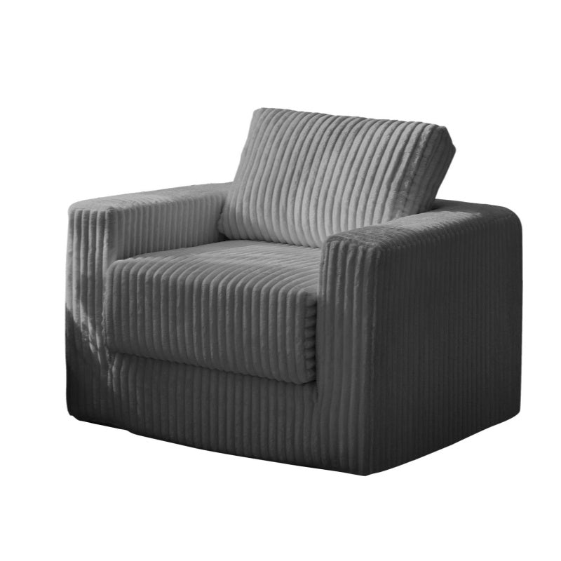Single Sofa Foam Couch Sofa for Small Spaces Comfy Sofas with Removable Cover Furry Couch with Pillows for Living Room, Bedroom, Apartment, Office (White, Standard)