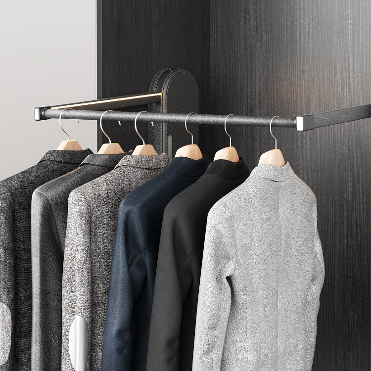 Modern Home - Touch Switch Controlled Electric Lift Hanger for Wardrobes - Leather Finish - 20kg Load Capacity