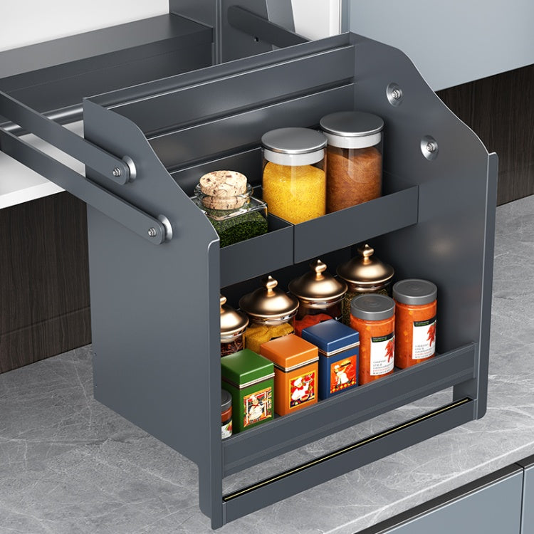 Smart electric cabinet - lifting device storage rack suitable for kitchen - durable double-layer lifting cabinet