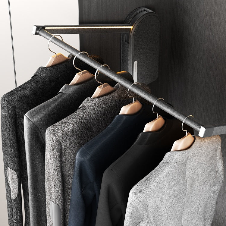 Modern Home - Touch Switch Controlled Electric Lift Hanger for Wardrobes - Leather Finish - 20kg Load Capacity