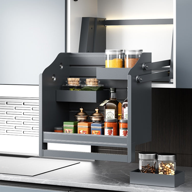 Smart electric cabinet - lifting device storage rack suitable for kitchen - durable double-layer lifting cabinet