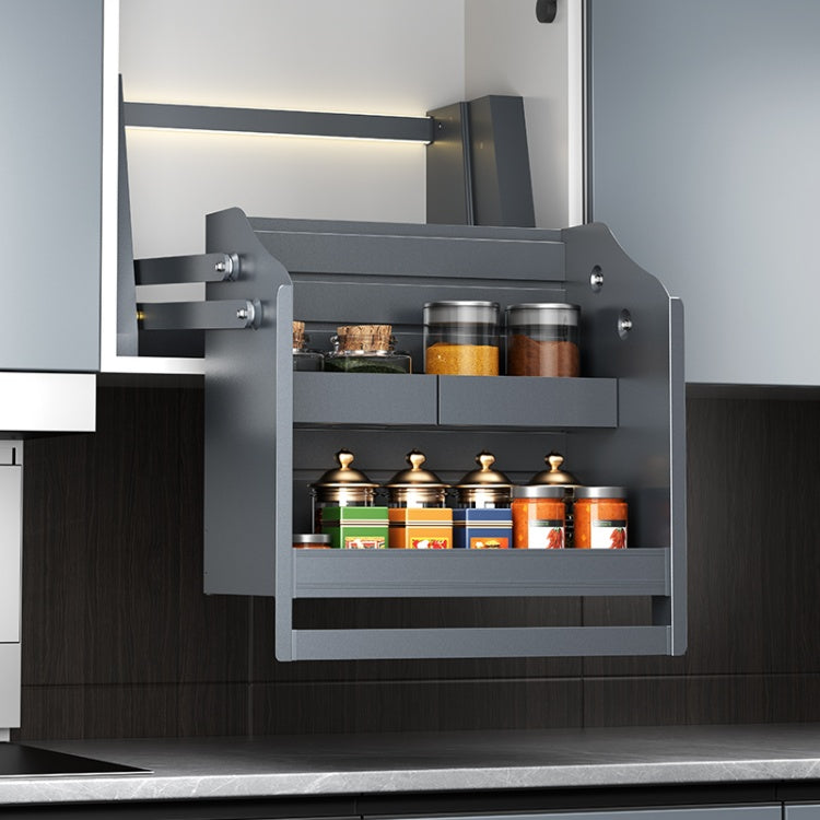 Smart electric cabinet - lifting device storage rack suitable for kitchen - durable double-layer lifting cabinet