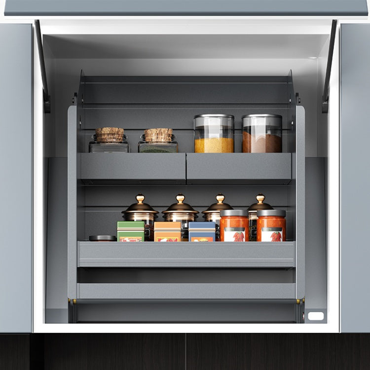 Smart electric cabinet - lifting device storage rack suitable for kitchen - durable double-layer lifting cabinet