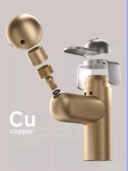 New Lovely Dog Basin Faucet Hot and Cold Bathroom Single Lever Brass Rotation Spout Sink Mixer Decked Single Lever Sink Mixer